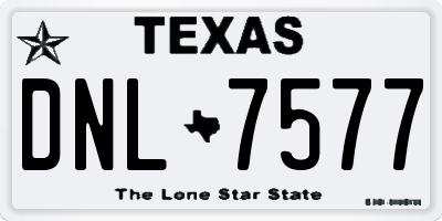 TX license plate DNL7577