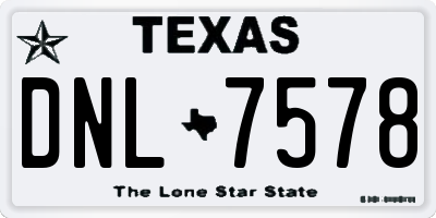 TX license plate DNL7578
