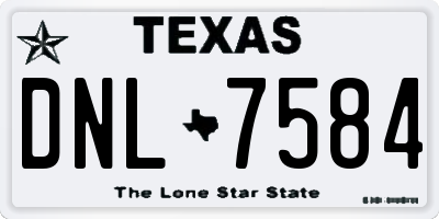 TX license plate DNL7584