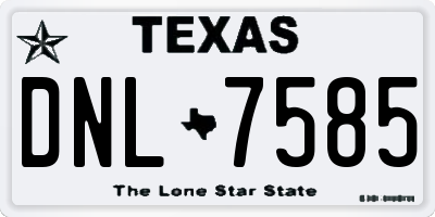 TX license plate DNL7585