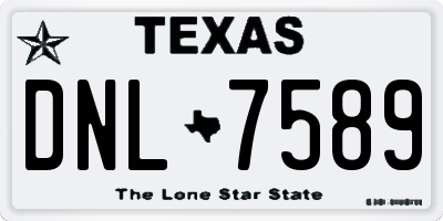 TX license plate DNL7589