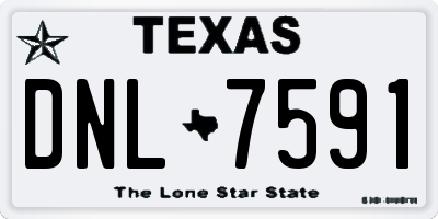 TX license plate DNL7591