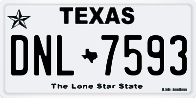 TX license plate DNL7593