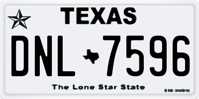 TX license plate DNL7596
