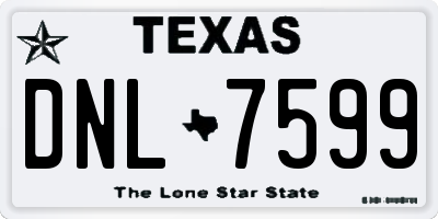 TX license plate DNL7599