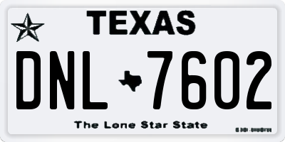 TX license plate DNL7602
