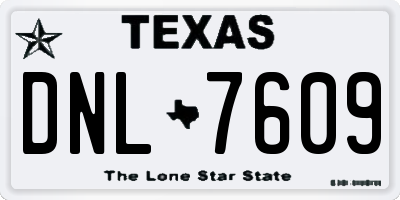 TX license plate DNL7609
