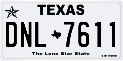 TX license plate DNL7611