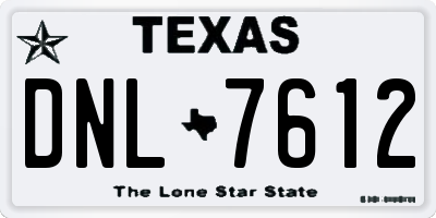 TX license plate DNL7612