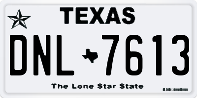 TX license plate DNL7613