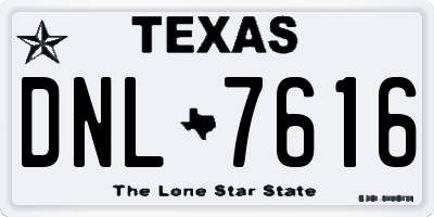 TX license plate DNL7616