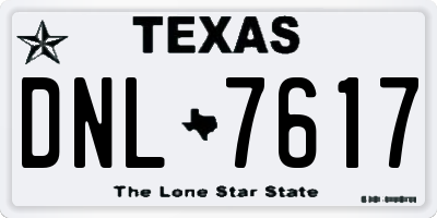TX license plate DNL7617