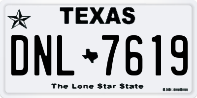 TX license plate DNL7619