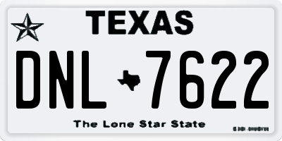 TX license plate DNL7622
