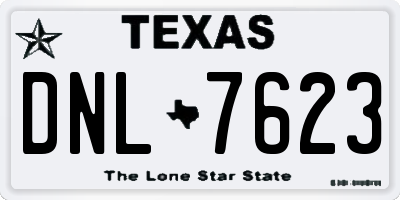 TX license plate DNL7623