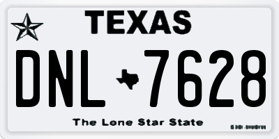TX license plate DNL7628