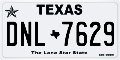 TX license plate DNL7629