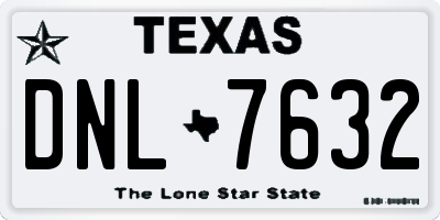 TX license plate DNL7632