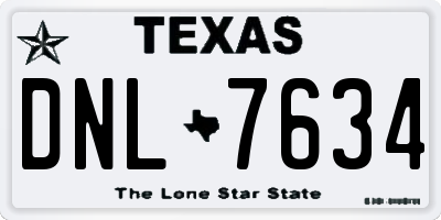 TX license plate DNL7634