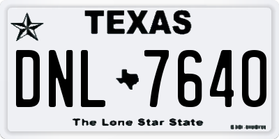 TX license plate DNL7640