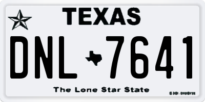 TX license plate DNL7641