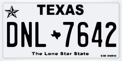 TX license plate DNL7642