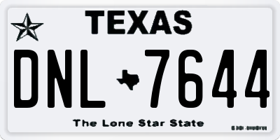 TX license plate DNL7644