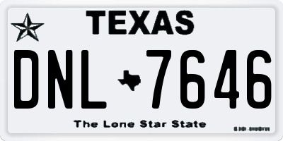 TX license plate DNL7646