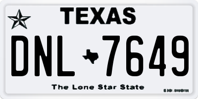 TX license plate DNL7649