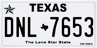 TX license plate DNL7653