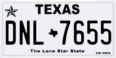 TX license plate DNL7655