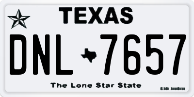 TX license plate DNL7657