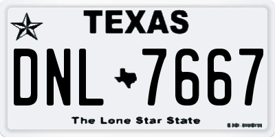 TX license plate DNL7667