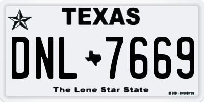 TX license plate DNL7669