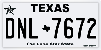 TX license plate DNL7672