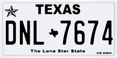 TX license plate DNL7674