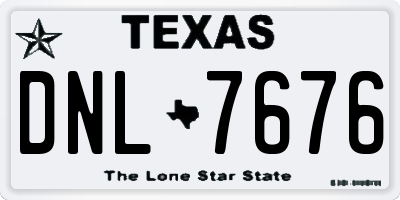TX license plate DNL7676