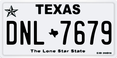 TX license plate DNL7679