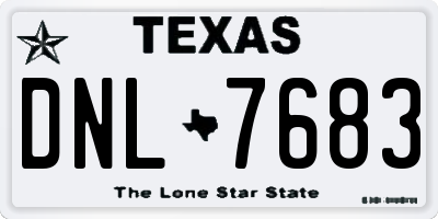 TX license plate DNL7683