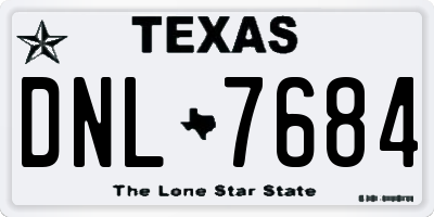 TX license plate DNL7684