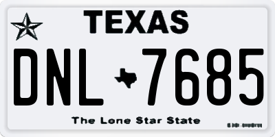 TX license plate DNL7685