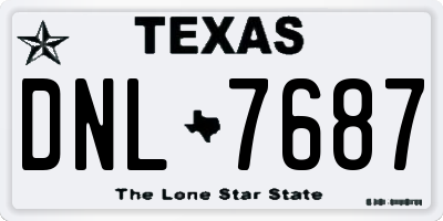 TX license plate DNL7687