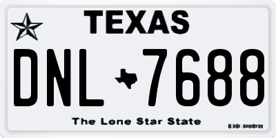 TX license plate DNL7688