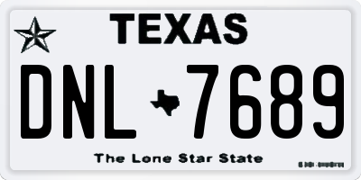 TX license plate DNL7689