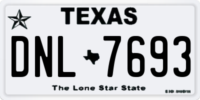 TX license plate DNL7693