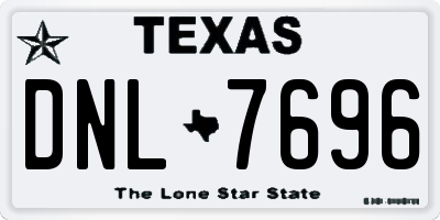 TX license plate DNL7696