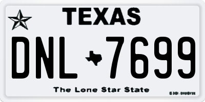 TX license plate DNL7699