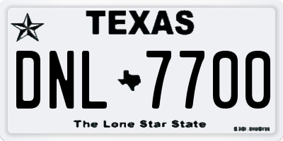 TX license plate DNL7700