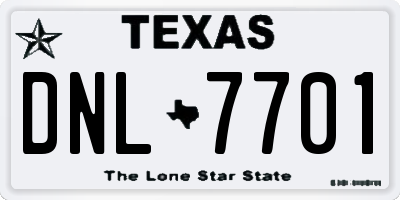 TX license plate DNL7701