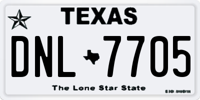 TX license plate DNL7705